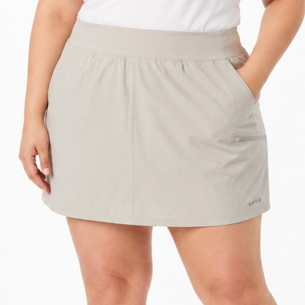Orvis Womens XXL Gray Performance Skort Hiking Golf Travel Stretch Outdoor